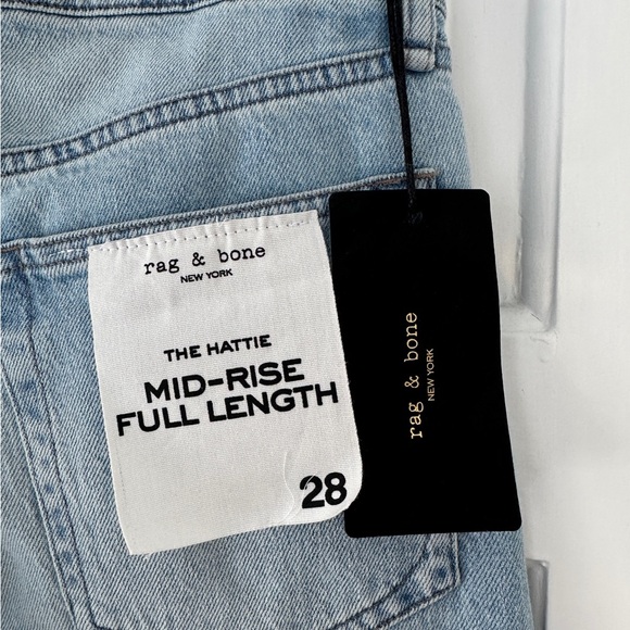 NWT Rag & Bone The Hattie Mid-Rise Full Length Light Wash Jeans in Size 28 - Picture 8 of 11